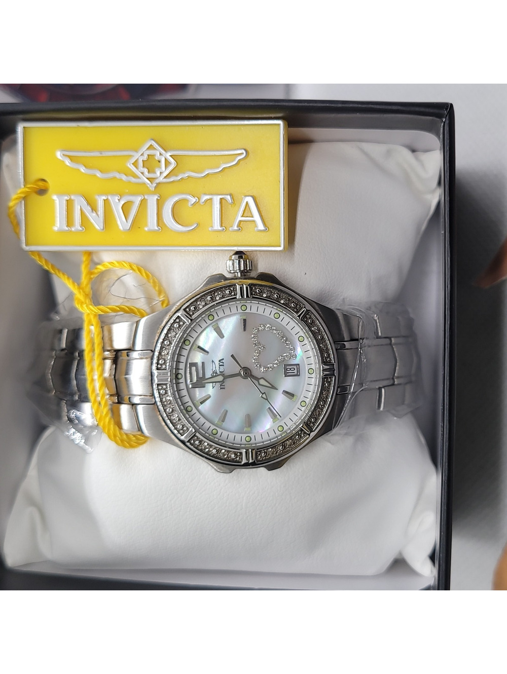 570 Invicta Women's Wildflower Dial Silver SS Bracelet Date 100m Gem Bezel Box